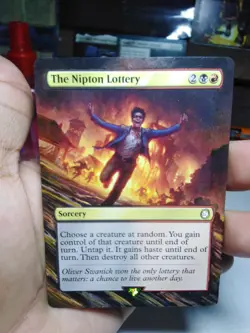 The Nipton Lottery MTG Fallout Hand Painted Borderless Extended Full Altered Art - Image 2