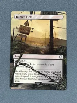 Tainted Field #298 MTG Fallout Hand Painted Borderless Extended Full Altered Art - Image 1