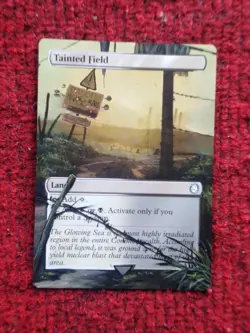 Tainted Field #298 MTG Fallout Hand Painted Borderless Extended Full Altered Art - Image 2