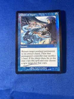 1x FOIL CHAIN OF VAPOR x1 Onslaught Original LP MtG Magic fast shipping - Image 1