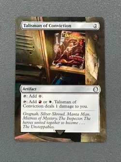 Talisman of Conviction MTG Fallout Hand Painted Borderless Extended Altered Art - Image 1