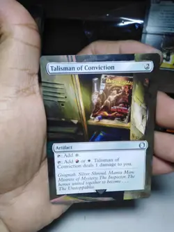 Talisman of Conviction MTG Fallout Hand Painted Borderless Extended Altered Art - Image 2