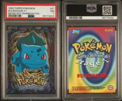Bulbasaur 1 - PSA 7 - Topps Series Rainbow Foil - Pokemon Card - Image 1