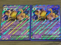 2x Alakazam ex (Error No Star Pattern) Pokemon BLACK STAR Promo #050 Holo - Image 1