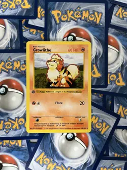 Pokemon TCG Base Set Arcanine & Growlithe shadowless 1st edition 1999 - Image 3