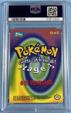 Pokemon Topps Venusaur E3 of 12 Movie Edition RAINBOW FOIL Holo - PSA 7 NM - Image 2