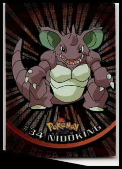 Rare Pokemon TV Animation Edition #34 Nidoking Foil Holo Topps Black Label - Image 1