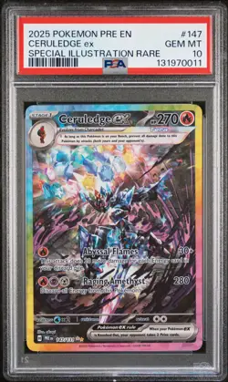 2025 POKEMON PRE EN-PRISMATIC EVOLUTIONS #147 CERULEDGE EX PSA 10 - Image 1