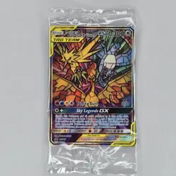 2019 Pokemon Hidden Fates Moltres Zapdos Articuno GX Stained Glass SM210 Sealed - Image 1