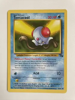 Tentacool 56/62 Fossil Near Mint 1999 Pokemon - Image 1