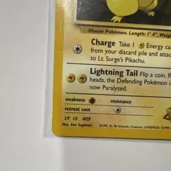 Pokemon TCG Lt. Surge's Pikachu 81/132 Common Regular Gym Heroes Ken Sugimori - Image 4