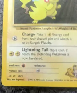 Pokemon TCG Lt. Surge's Pikachu Gym Heroes 81/132 Unlimited Common - Image 3