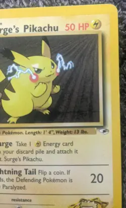 Pokemon TCG Lt. Surge's Pikachu Gym Heroes 81/132 Unlimited Common - Image 5
