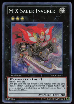 M-X-Saber Invoker ORCS-EN099 Secret Rare Order of Chaos 1st Edition Yu-Gi-Oh - Image 1