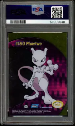 Mewtwo Pokemon 2000 Topps TV Animation Clear Cards English #PC5 PSA 10 - Image 2