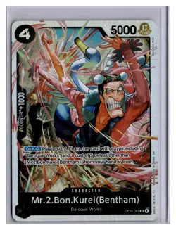 ONE PIECE TCG MR.2.BON.KUREI (BENTHAM) OP14-091 SR FOIL - Image 1