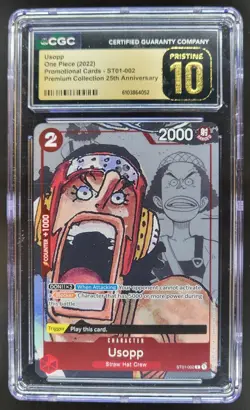 2022 ONE PIECE CCG USOPP PROMO 25TH ST01-002 CGC 10 PRISTINE A PT - Image 1