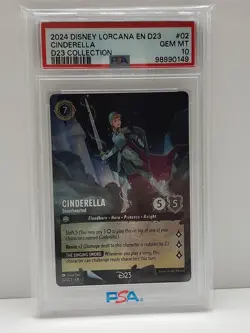 Lorcana Cinderella Stouthearted D23 Collection Disney PSA 10 GEM MINT - Image 1