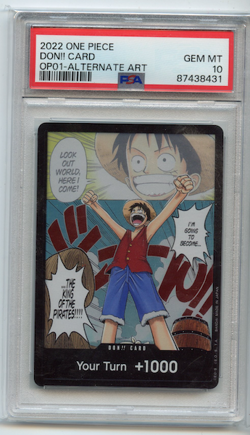 2022 ONE PIECE OP01 - ROMANCE DAWN ALTERNATE ART DON!! CARD - PSA 10 - Image 1