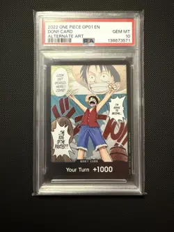 2022 ONE PIECE OP01 - ROMANCE DAWN ALTERNATE ART DON!! CARD - PSA 10 - Image 1