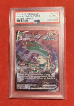 PSA 10 Graded Silver Tempest TG20/TG30 Rayquaza VMAX Alt Art Pokemon Card - Image 1