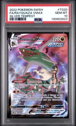 PSA 10 Graded Silver Tempest TG20/TG30 Rayquaza VMAX Alt Art Pokemon Card - Image 1