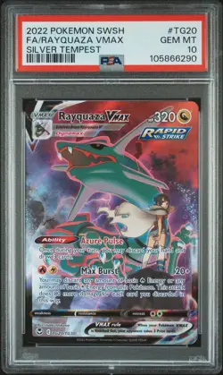 Rayquaza VMAX PSA 10 English Pokemon Card Silver Tempest 2022 TG20/TG30 - Image 2