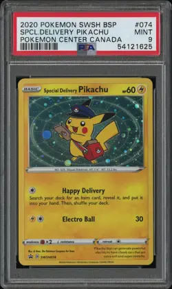 SPECIAL DELIVERY PIKACHU - SWSH074 - HOLO - BLACK STAR PROMO - PSA 9 - POKEMON - Image 1
