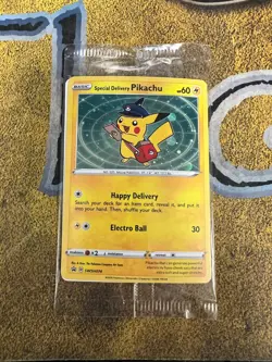 Pokemon SEALED Special Delivery Pikachu SWSH074 Pokemon Center Promo Holo!! - Image 1
