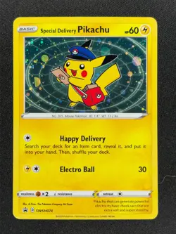 Special Delivery Pikachu SWSH074 Pokemon Promo Sword Shield NM+ 🔥🔥🔥 - Image 1