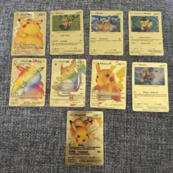 Special Delivery Pikachu Gold Foil Pokemon Card Promo SWSH074 with other Cards - Image 1