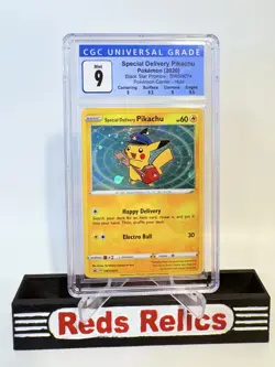 2020 POKEMON Pikachu SWSH BLACK STAR PROMO #074 SPECIAL DELIVERY CGC 9 w/Subs - Image 1