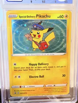 2020 POKEMON Pikachu SWSH BLACK STAR PROMO #074 SPECIAL DELIVERY CGC 9 w/Subs - Image 3