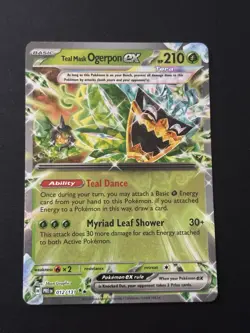 Pokemon TCG Prismatic Evolutions Teal Mask Ogerpon ex 012/131 Holo Rare Card NM - Image 1