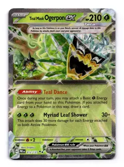 Teal Mask Ogerpon ex - 012/131 Double Rare Pokemon TCG Prismatic Evolutions NM - Image 1