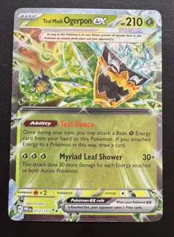 Teal Mask Ogerpon ex 012/131 Double Rare Prismatic Evolutions Pokemon TCG NM - Image 1