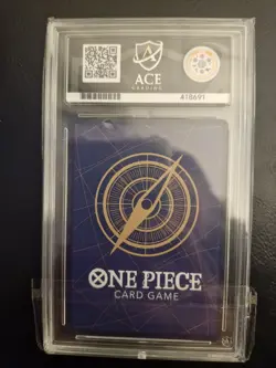 One Piece CCG Monkey.D.Luffy OP07-109 Treasure Rare Graded Ace 10 With Guard - Image 3