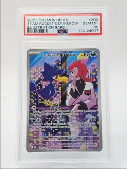 TEAM ROCKET'S MURKROW 2025 POKEMON DESTINED ILLUSTRATION RARE 200 PSA 10 Q5571 - Image 1