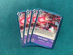 Death Slinger EX2-071 Playset Digital Hazard Digimon Card Game x4 - Image 1