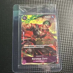 One Piece English Roronoa Zoro Foil Winner Card P-045 - OP06 Pre-Release-sealed - Image 1