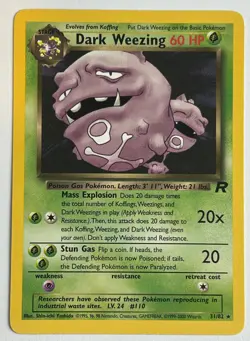 Dark Weezing 31/82 Team Rocket Rare Pokemon Card (2000) - VG - Image 1