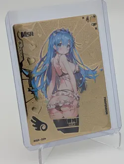 Re: Zero, Rem Waifu Lingerie RARE Gold Metal Card Goddess Story Doujin Anime CCG - Image 1