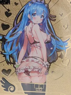 Re: Zero, Rem Waifu Lingerie RARE Gold Metal Card Goddess Story Doujin Anime CCG - Image 3