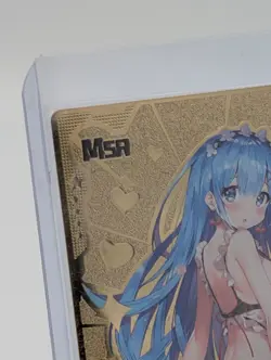 Re: Zero, Rem Waifu Lingerie RARE Gold Metal Card Goddess Story Doujin Anime CCG - Image 4