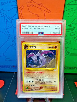 2000 Pokemon P.M. Japanese Neo 3 AERODACTYL Holo Card #142 PSA 9 MINT Rare! - Image 1