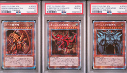 PSA 10 Yugioh Egyptian God 3 Card Set Obelisk Slifer Ra PGB1 Prismatic Secret R - Image 1