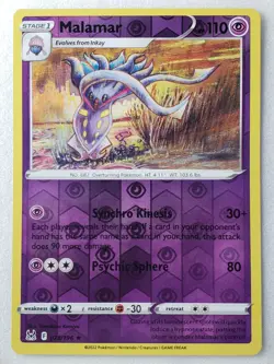 REVERSE HOLO Malamar 078/196 NM - Lost Origin Pokemon Card - Tomokazu Komiya Art - Image 1