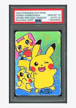 Pokemon PSA 10 AUTO 10 Spare Card Pikachu Agnes Garbowska 2023 Old Maid Japanese - Image 1