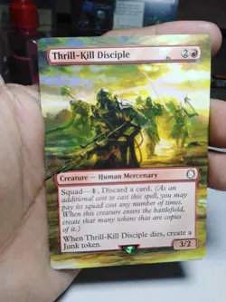 Thrill-Kill Disciple 68 MTG Fallout Hand Painted Borderless Extended Altered Art - Image 2