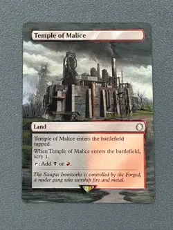 Temple of Malice MTG Fallout Hand Painted Borderless Extended Full Altered Art v - Image 1